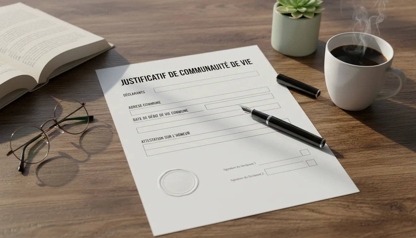 téléchargez gratuitement un modèle de justificatif de communauté de vie à imprimer. un document simple et pratique pour attester de votre vie commune.